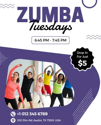 Tuesday Zumba Fitness Session Flyer Template