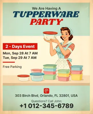 Tupperware Home Party Event Flyer Template