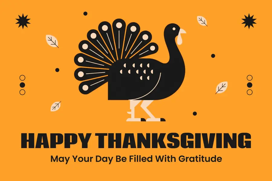 Turkey Themed Thanksgiving Postcard Template