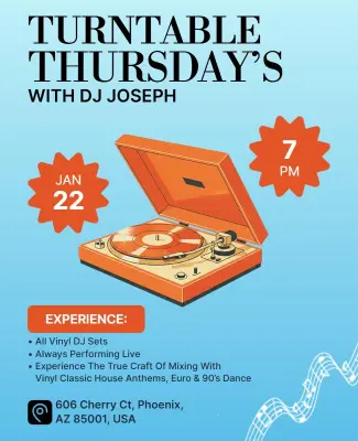 Turntable Thursdays DJ Flyer Template