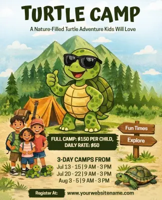 Turtle Adventure Camp Flyer Template