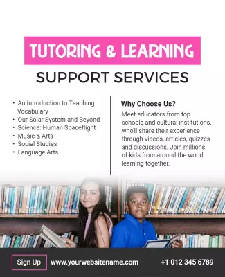 Tutoring and Learning Support Services Flyer Template