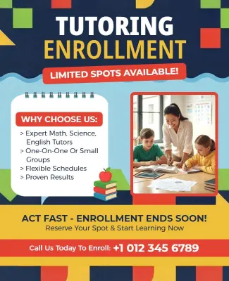 Tutoring Enrollment for Academic Success Flyer Template