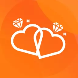Two Intertwined Hearts with Gems Symbolizing Dating Logo Template