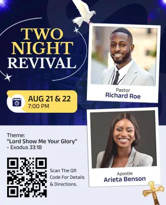 Two Night Religious Revival Event Flyer Template
