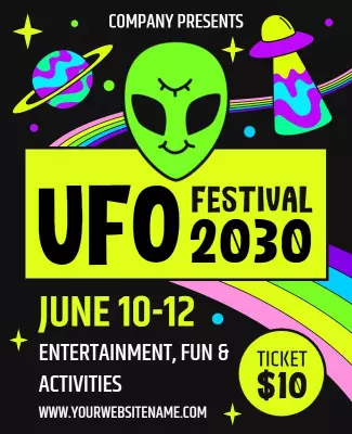 Ufo Extraterrestrial Festival Event Flyer Template