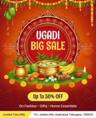 Ugadi Festival Big Sale Poster Template