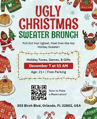 Ugly Christmas Sweater Brunch Event Flyer Template