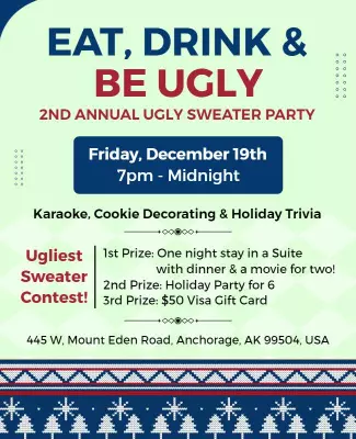 Ugly Sweater Holiday Party Contest Flyer Template