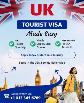 UK Tourist Visa Assistance Poster Template