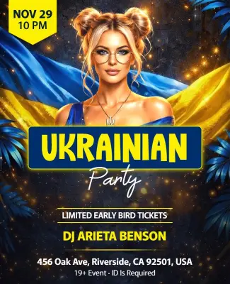 Ukrainian Party Event Flyer Template
