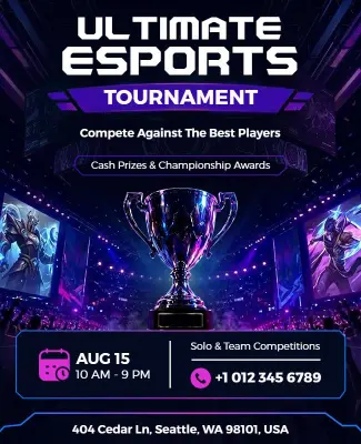 Ultimate Esports Gaming Tournament Flyer Template