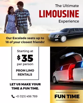 Ultimate Limousine Experience Rental Flyer Template