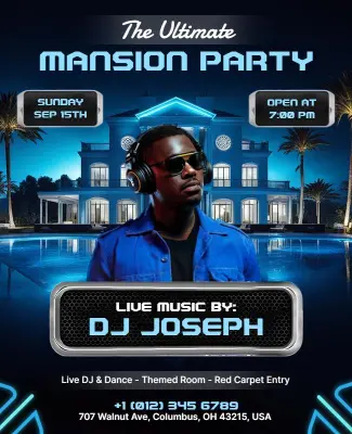 Ultimate Mansion Party Event Flyer Template