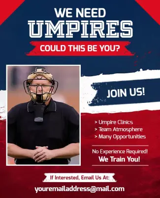 Umpire Recruitment Opportunity Flyer Template