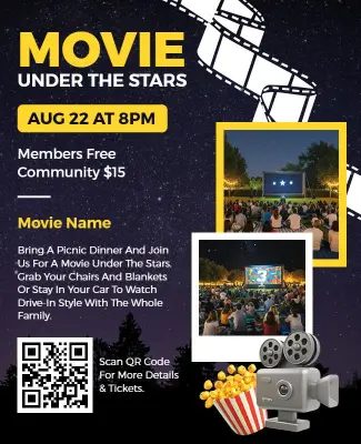 Under the Stars Movie Screening Flyer Template
