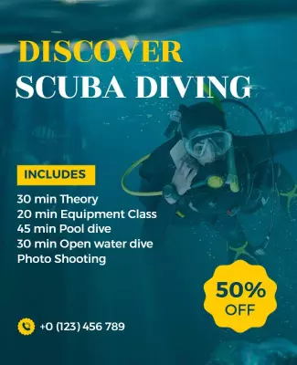Underwater Adventure Scuba Diving Experience Poster Template