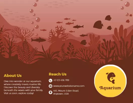 Underwater Coral Reef Adventure and Aquarium Brochure Template