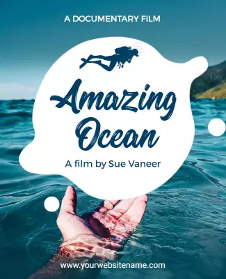 Underwater Exploration Amazing Ocean Documentary Film Poster Template