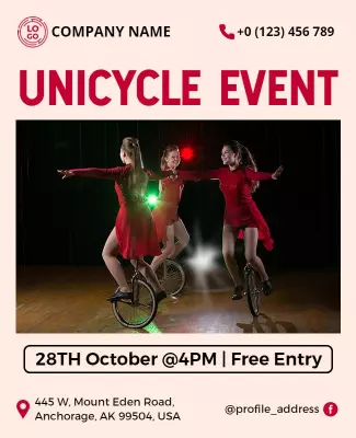 Unicycle Performance Event Flyer Template