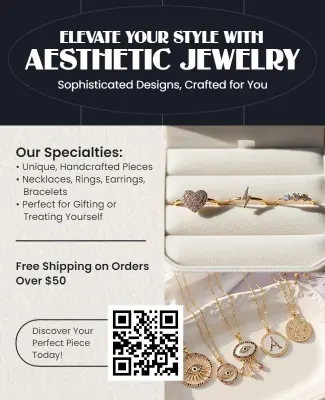 Unique Aesthetic Jewelry Collection Promotion Flyer Template