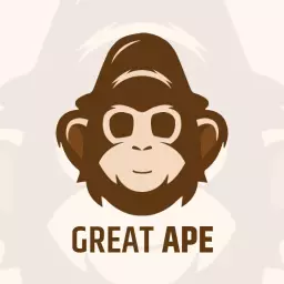 Unique Brown Great Ape Design with Playful Features Logo Template