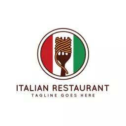 Unique Italian Fork Design Featuring Italian Flag Colors Logo Template