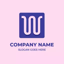 Unique W Letter Design on a Soft Pink Background Logo Template