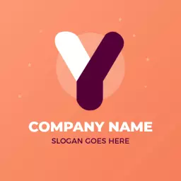 Unique Y Letter Design on Warm Orange Background Logo Template