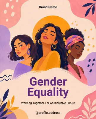 United for Gender Equality Awareness Poster Template