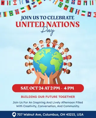 United Nations Day Celebration Event Poster Template