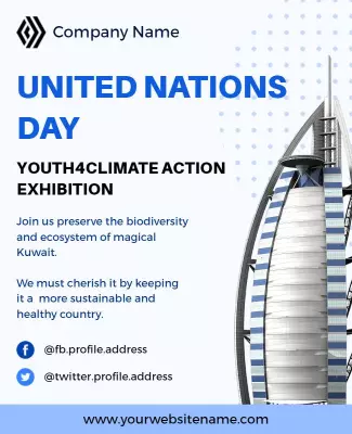 United Nations Day Climate Action Exhibition Flyer Template