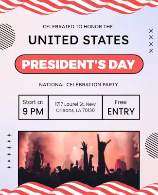 United States Presidents Day Celebration Flyer Template