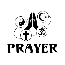 Unity in Diversity with Symbols and Praying Hands Prayer Logo Template