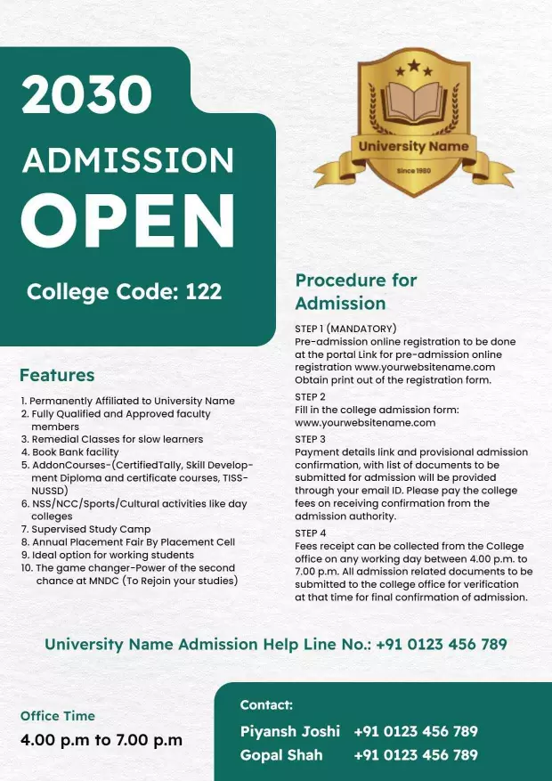 University Admission Open Event A4 Flyer Template