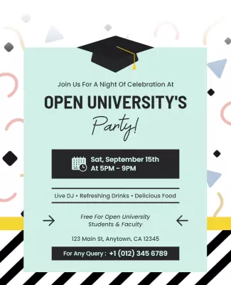 Celebration Party Invitation University Flyer Template