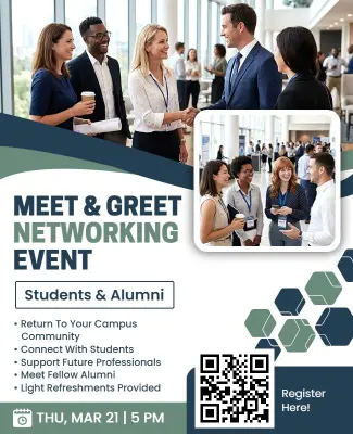 University Networking Meet and Greet Poster Template