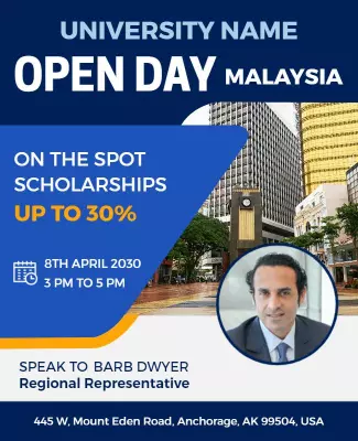 University Open Day Malaysia Event Flyer Template
