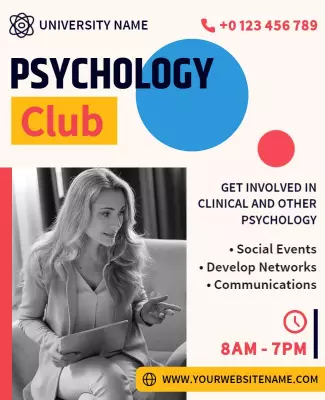 University Psychology Club Meeting Flyer Template