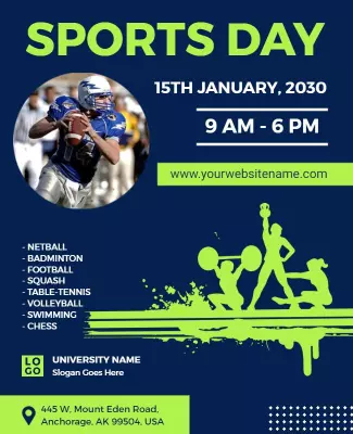 University Sports Day Event Flyer Template
