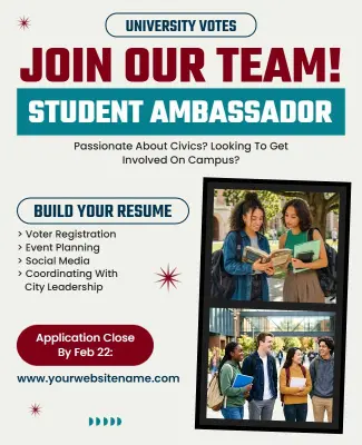 University Student Ambassador Recruitment Flyer Template
