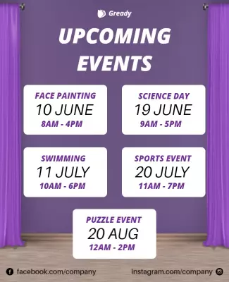 Upcoming Community Events Schedule Flyer Template