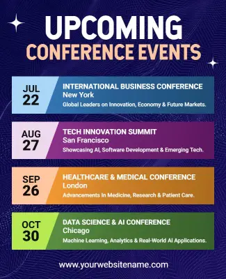 Upcoming International Conference Events Poster Template
