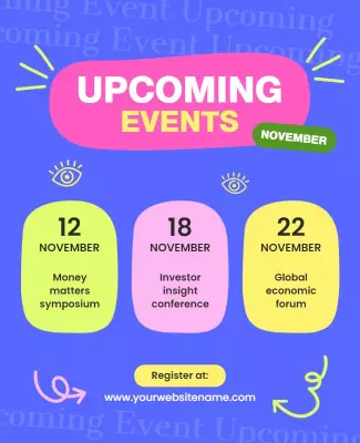 Upcoming November Events Announcement Flyer Template