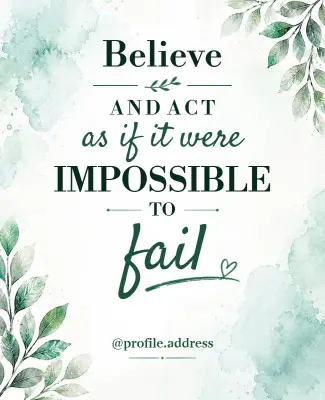 Uplifting Watercolor Green Statement About Success Poster Template