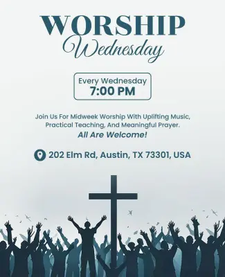 Uplifting Worship Wednesday Event Flyer Template
