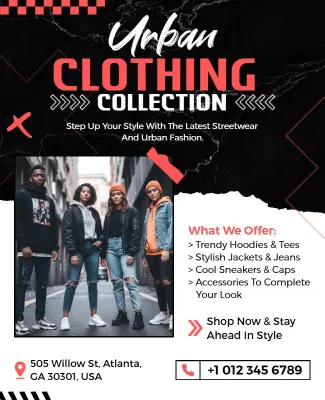 Urban Clothing Collection Promotion Flyer Template