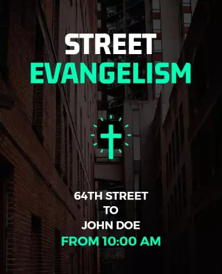 Urban Faith-Based Street Evangelism Community Poster Template