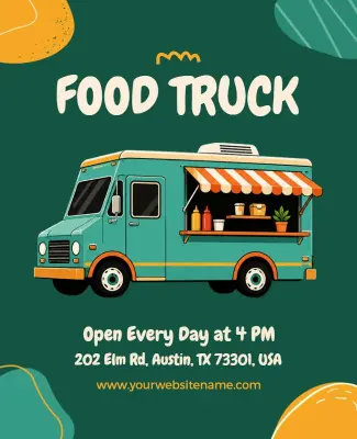 Urban Food Truck Event Poster Template