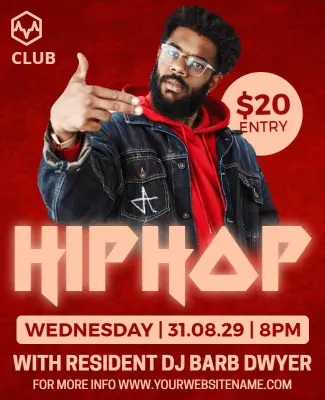 Urban Hip Hop Night Club Event Poster Template